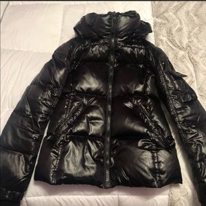 S13 Kylie hooded black down puffer jacket